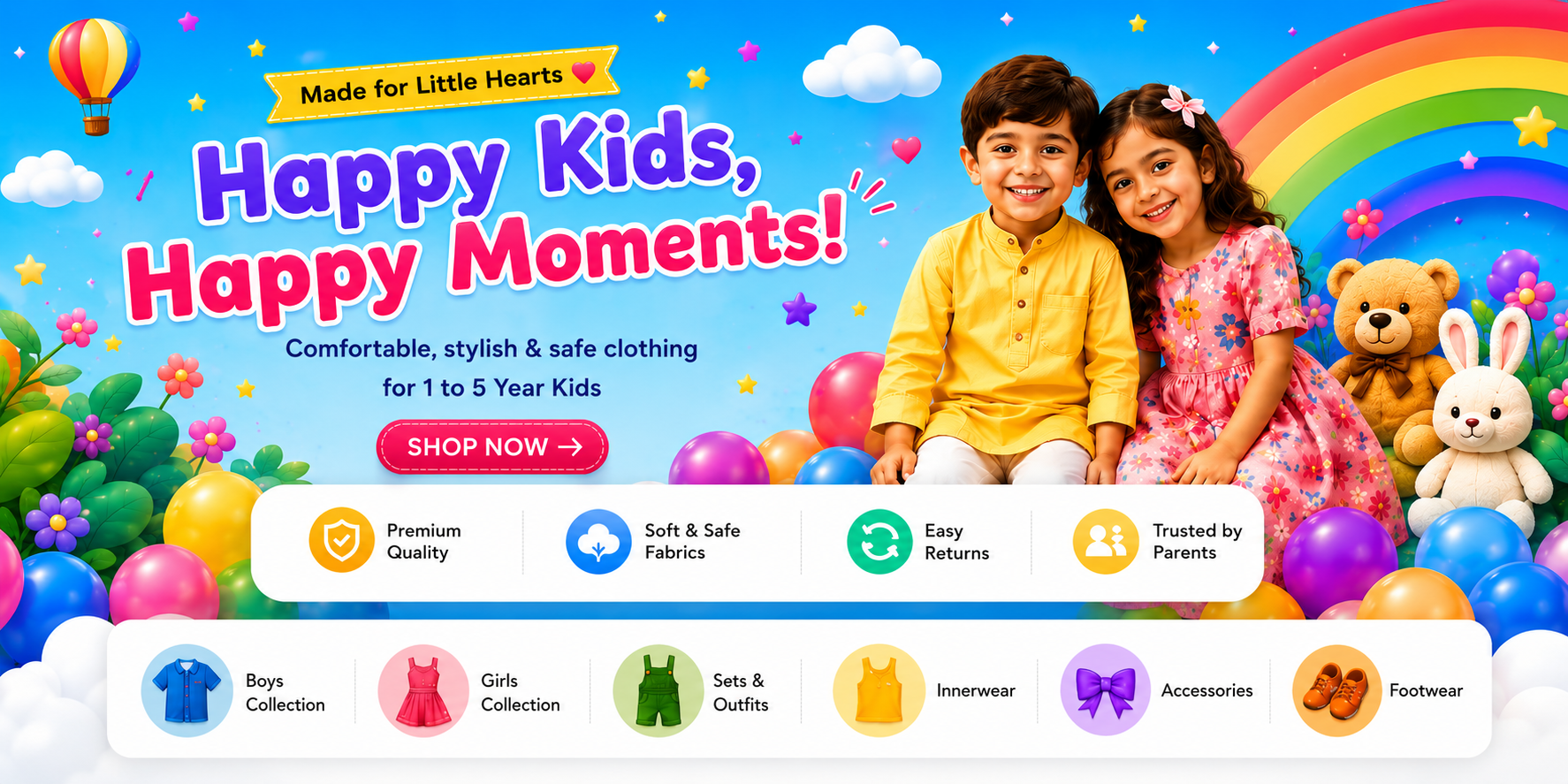 Kinder Costumes- Happy kids in colorful outfits